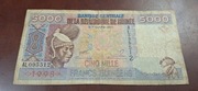 BANKNOT GWINEA 5000 FRANCS 1988 ROK RZADKI DUŻY FORMAT 