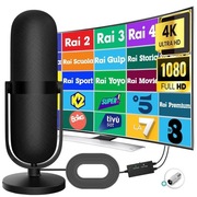 Antena Telewizyjna HDTV 360° Wew i Zew Obsługa 4K/8K/1080P Z Wzmacniaczem