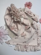 Zestaw wiosenny turban dwuwarstwowy chustka na napy z falbanką opaska