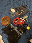 Mega zestaw dla psa: smycz Flexi, miska Trixie, saszetka, ubranko, szczotka