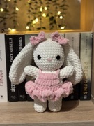 Pluszak handmade króliczek w różowej sukience