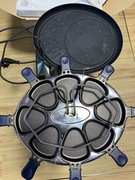 Tefal Raclette Grill - Grill stołowy + płyta do naleśników, 8 mini patelni