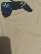 Bluzka t-shirt biała gamingowy z padem