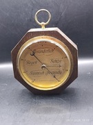 Stary szwajcarski barometr drewniany – antyk, sygnowany