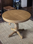 Stół okrągły,  rozkładany,  reg. wys. dąb