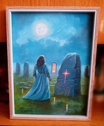 "KSIĘŻYCOWA PANI"- OBRAZ OLEJNY NA PŁÓTNIE 48x38