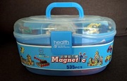 Klocki magnetyczne konstrukcyjne, duży zrstae w kuferku, patyczki, kulki