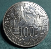Moneta srebrna Francja 100 franków 1985 Zola Germinal