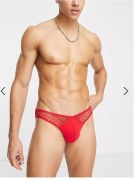 męskie slipy z siatki w kolorze czerwonym ASOS DESIGN