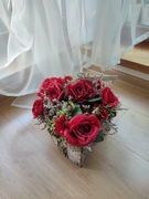 Wiązanka serce, pamiętamy, kompozycja kwiatowa serce 