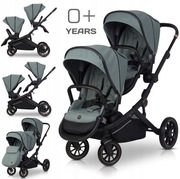 LEKKI WÓZEK SPACEROWY BLIŹNIACZY ROK PO ROKU 2w1 DUŻE KOŁA AKCESORIA 0-22KG