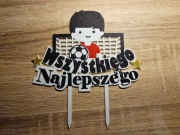 Topper na tort dla dziecka piłka bramka