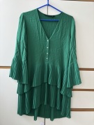 Sukienka tunika damska rozmiar S Zara zielona plisowana