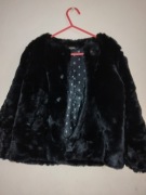 Kurtka czarna futerko 110 116 dla dziewczynki