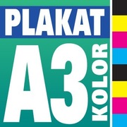 Plakat A3, 10 sztuk, druk pełny kolor, 150 gr 