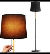 Lampa stojąca podłogowa lniana abażur 170cm