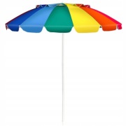 Parasol plażowy Costway 220 cm wielokolorowy tęczowy