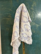 Chusta apaszka damska biało niebieska we wzory dzianina nowa bez metki 