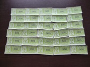 Dukty do gra Fortuna z lat 80 - 30 szt. pieniądze, banknoty (nominał 500)