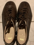 ZARA buty sportowe sneakersy casual skóra brązowe czekoladowe 42