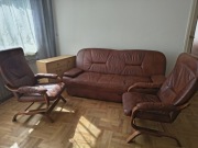 Komplet wypoczynkowy (wersalka + dwa fotele) szafka gratis 