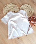 topshop 38M beżowa jasnoróżowa bluzka z krótkim rękawem