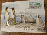 Koperta Numizmatyczna Francja i moneta 1 frank Arktyka francuska 