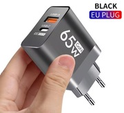 SZYBKA ŁADOWARKA SIECIOWA 65W GaN USB-C USB-A FAST CHARGER PD QC