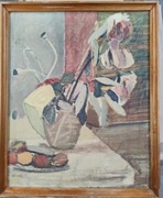 Artur Nacht Samborski martwa natura ze storczykami olej płótno