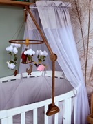 Drewniany uchwyt na karuzelę - bukowy, ręcznie wykonany