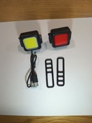 Latarka rowerowa  do ładowania przód i tył 