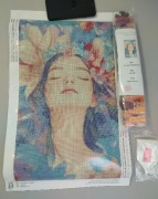 Haft diamentowy 30x50 dziewczyna w kwiatach