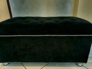 Zestaw do przedpokoju sypialni pufa lustro welur