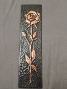 Metaloplastyka róża miedź PRL Spółdzielnia Rzemieślnicza Unirem Katowice