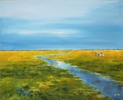 Duży pejzaż "PASTWISKO" - akrylowy - 100x80cm