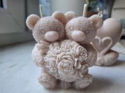 Świeca sojowa Misie różowe|Świeca na Walentynki | prezent dla ukochanej oso