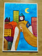 Anioł w mieście akwarela a4