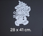 Bałwanek z choinką dekoracja zima okna przedszkole