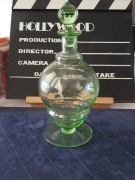 Unikatowa karafka ART DECO – Szkło Uranowe – Huta Hortensja lata 30.