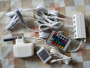 5x klipsy LED RGB do półek szyb klips KOMPLET Kabel Biały