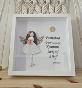 Anioł Stróż ramka gablotka Chrzest Komunia roczek 