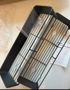 Zestaw dwóch czarnych półek łazienkowych metalowych 