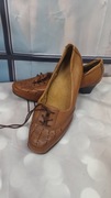 Brązowe czółenka Footglove Wider Fit – skórzane, retro, do naprawy  39/40