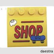 LEGO 6179pb018 PŁYTKA MODYFIKOWANA 4x4 naklejka z 7641 60031 City Corner