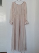 Vero Moda długa suknia wieczorowa koktajlowa szyfonowa z perłami XS/S