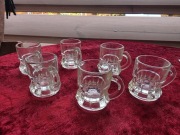 Kieliszki do alkoholu wódki kufle z uchwytem stare szkło 6 sztuk 