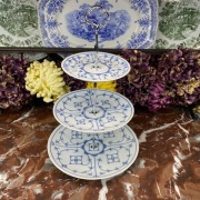 Śliczna etażerka 3-poziomowa - Wzór słomkowy - Winterling Bavaria #2