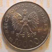 POLSKA - 10 000 ZŁOTYCH 1991 - KONSTYTUCJA 3 MAJA - ŻN - MENNICZE!