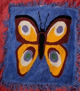 Powłoczka gobelinowa na poduszkę ręcznie wykonana lata 80-te