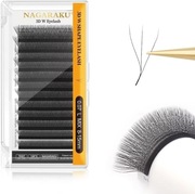 NAGARAKU 3D W Przedłużanie Rzęs Klastrowe Długie 0,07mm L 8-15 mm mix)